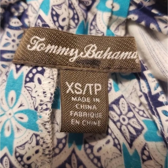 Tommy Bahama Blue Patterned Women's Top Size XS/TP - Picture 4 of 5